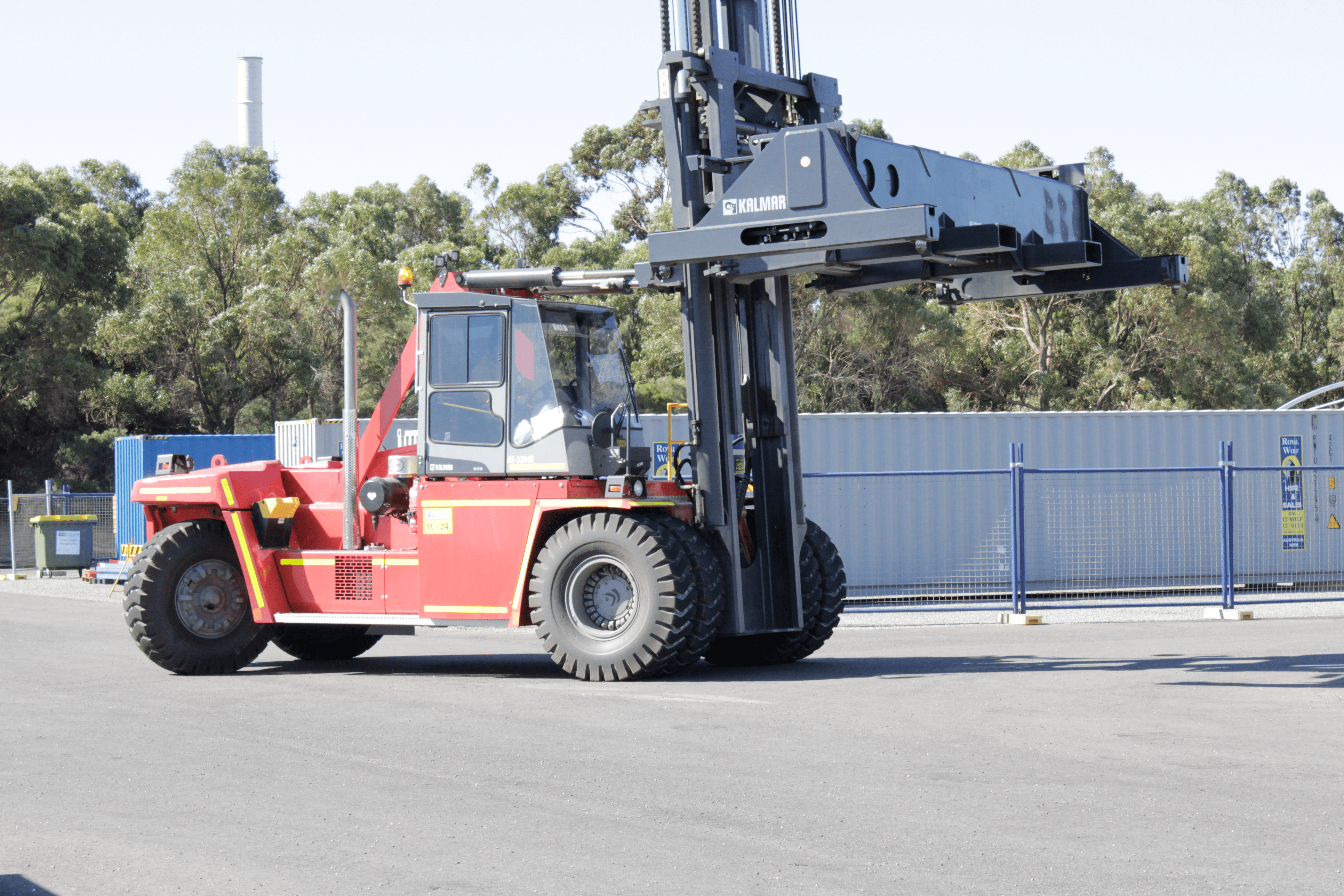 a forklift with a large lift