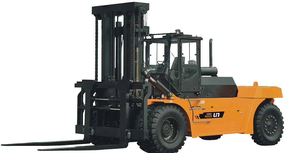 a forklift with a black background